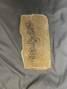 Vintage Faux Pearl and Bugle Bead Evening Clutch Handbag Made in Japan